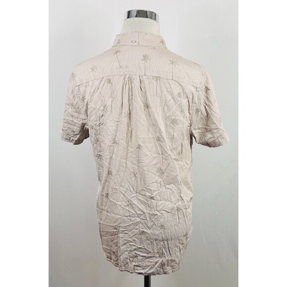 Chubbies Medium Friday Hawaiian Aloha Shirt Beige Floral Palm Trees Cotton Blend - Picture 4 of 4